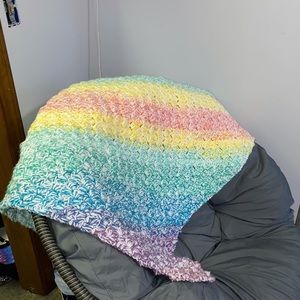 Children’s Rainbow blanket, Twin, Crochet.